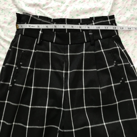 SHEIN Checkered Square Black White Dress Pants XS Business Casual Office Pockets - Picture 6 of 11